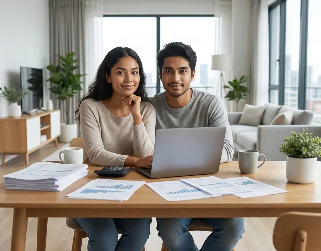 זוג צעיר מתכנן משכנתא