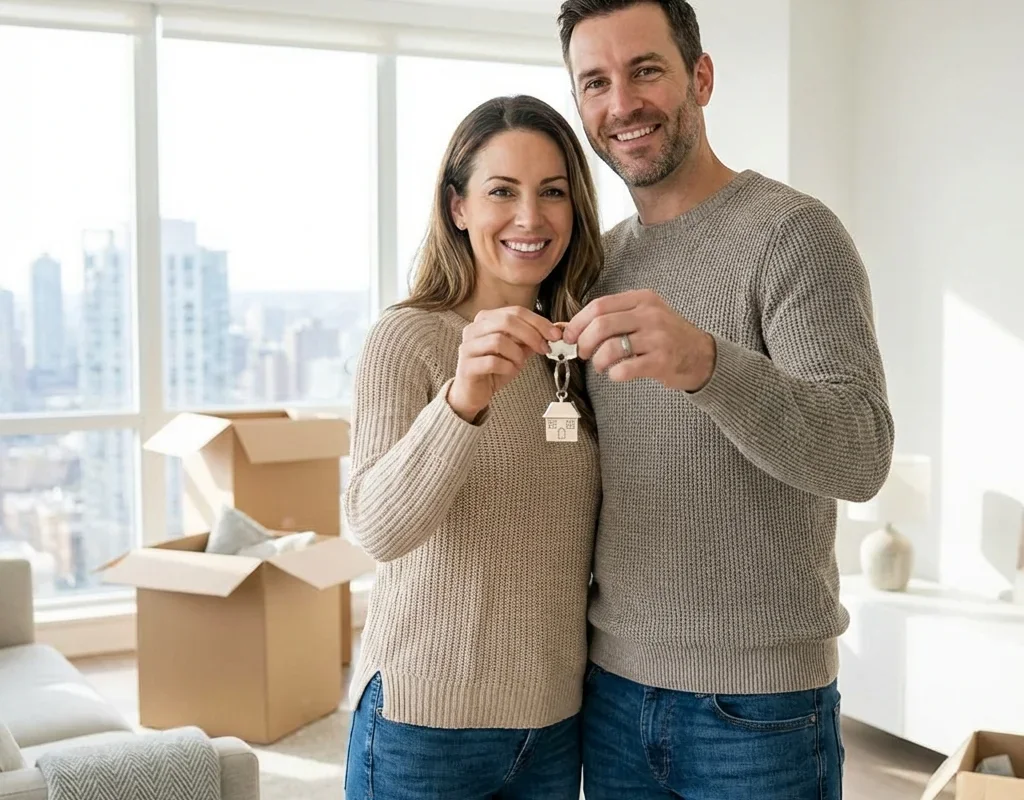 לקוחות מרוצים בדירה חדשה
