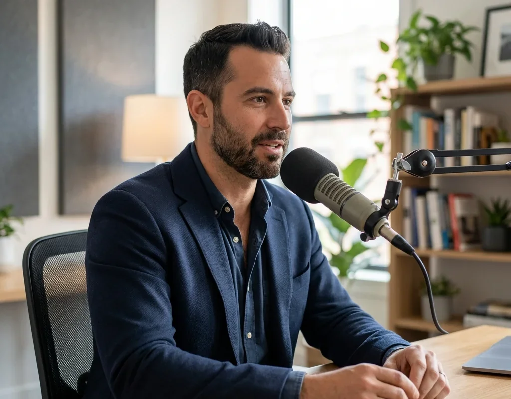 אריאל אחון מקליט פודקאסט